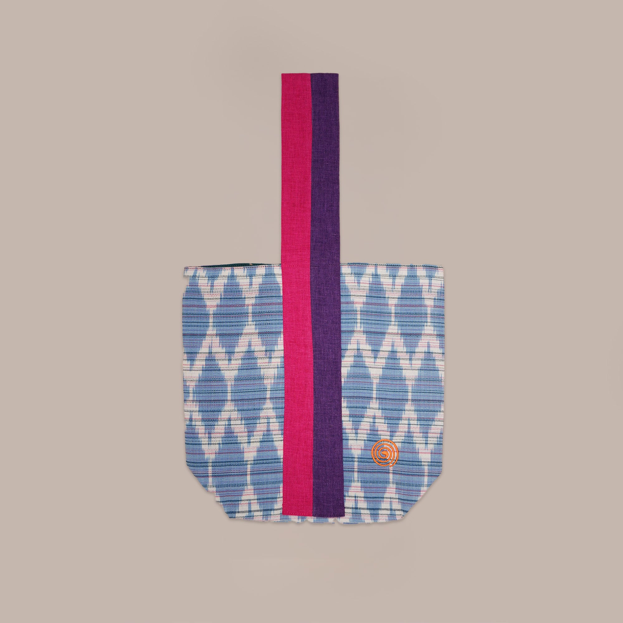 Two-tone ikat tote bag