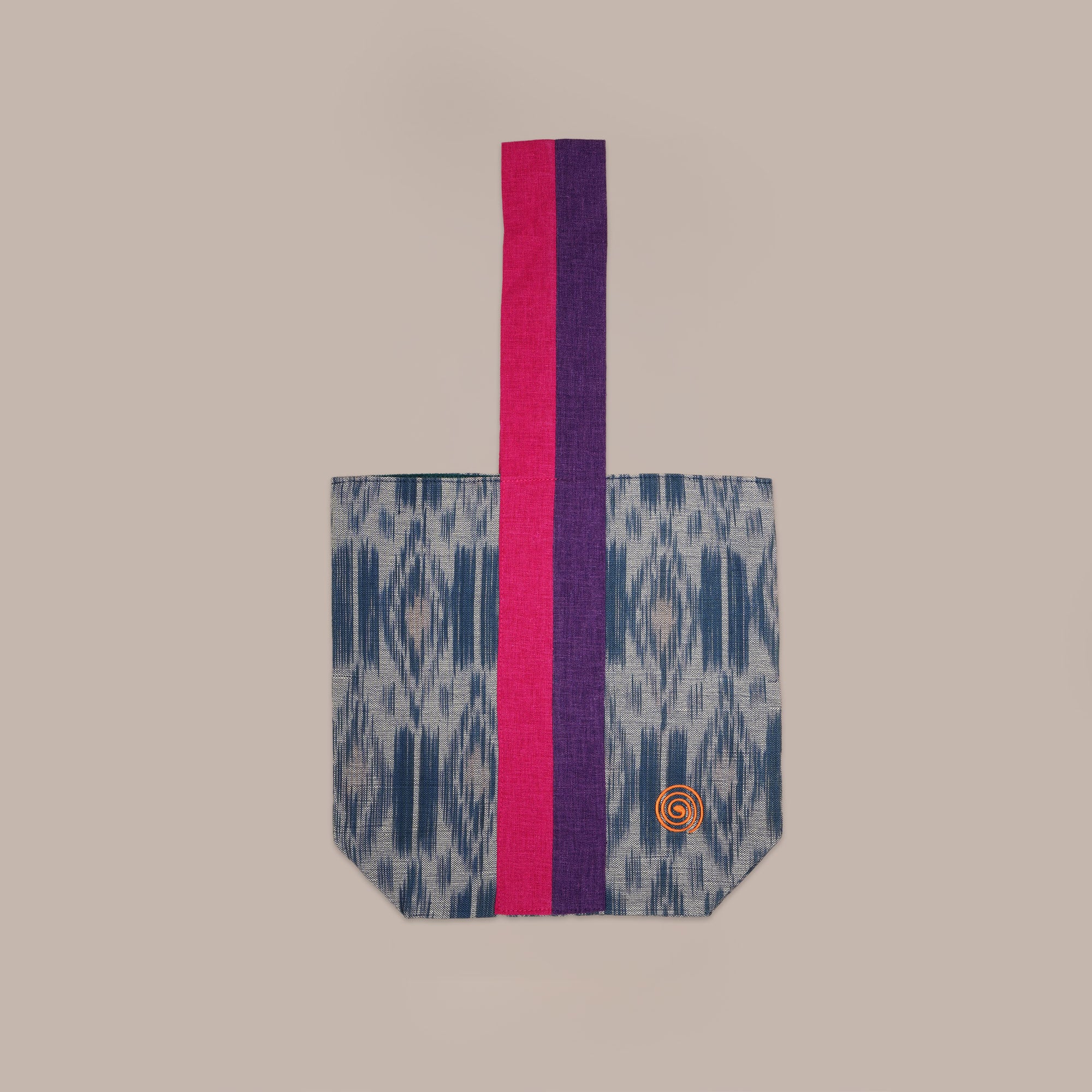 Two-tone ikat tote bag