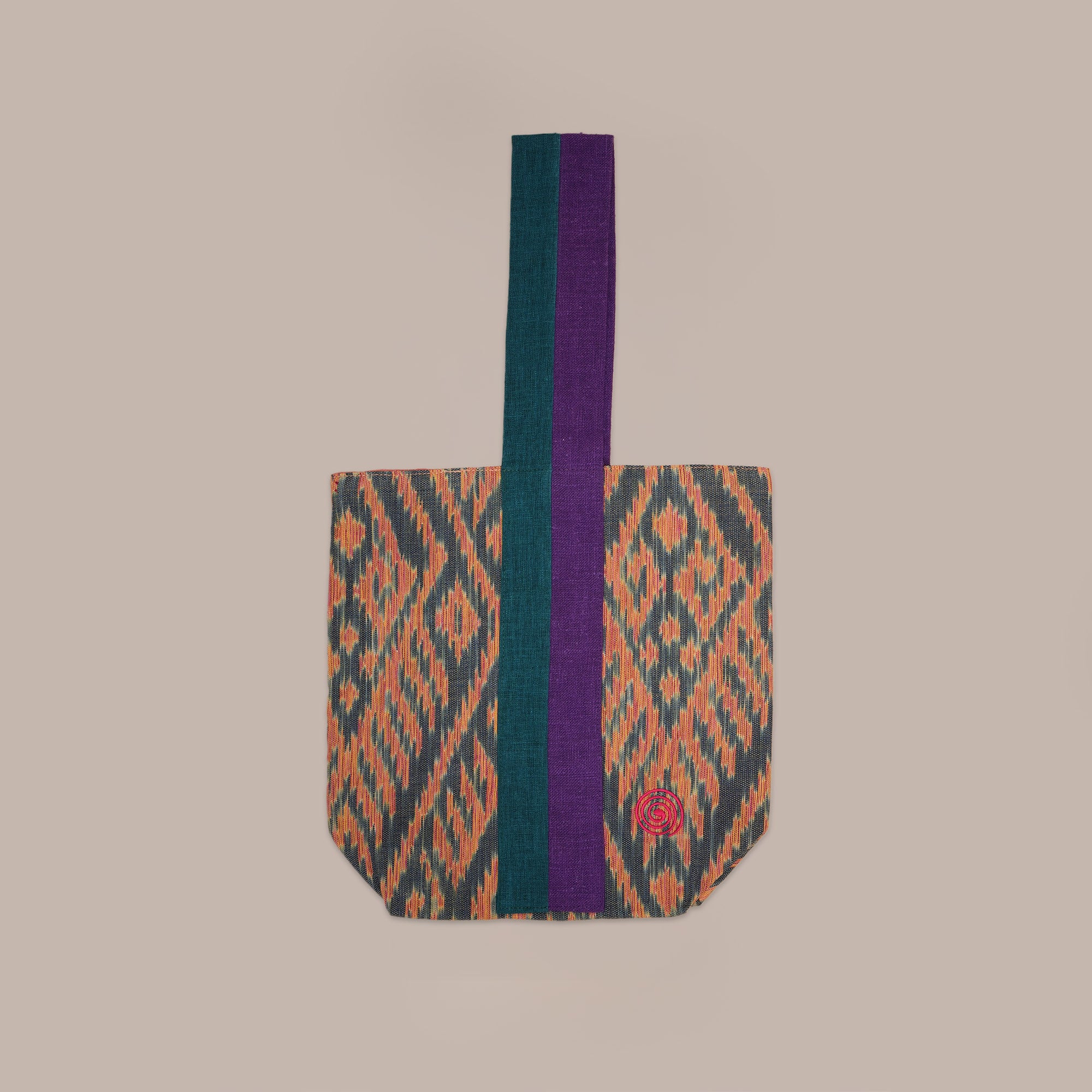 Two-tone ikat tote bag