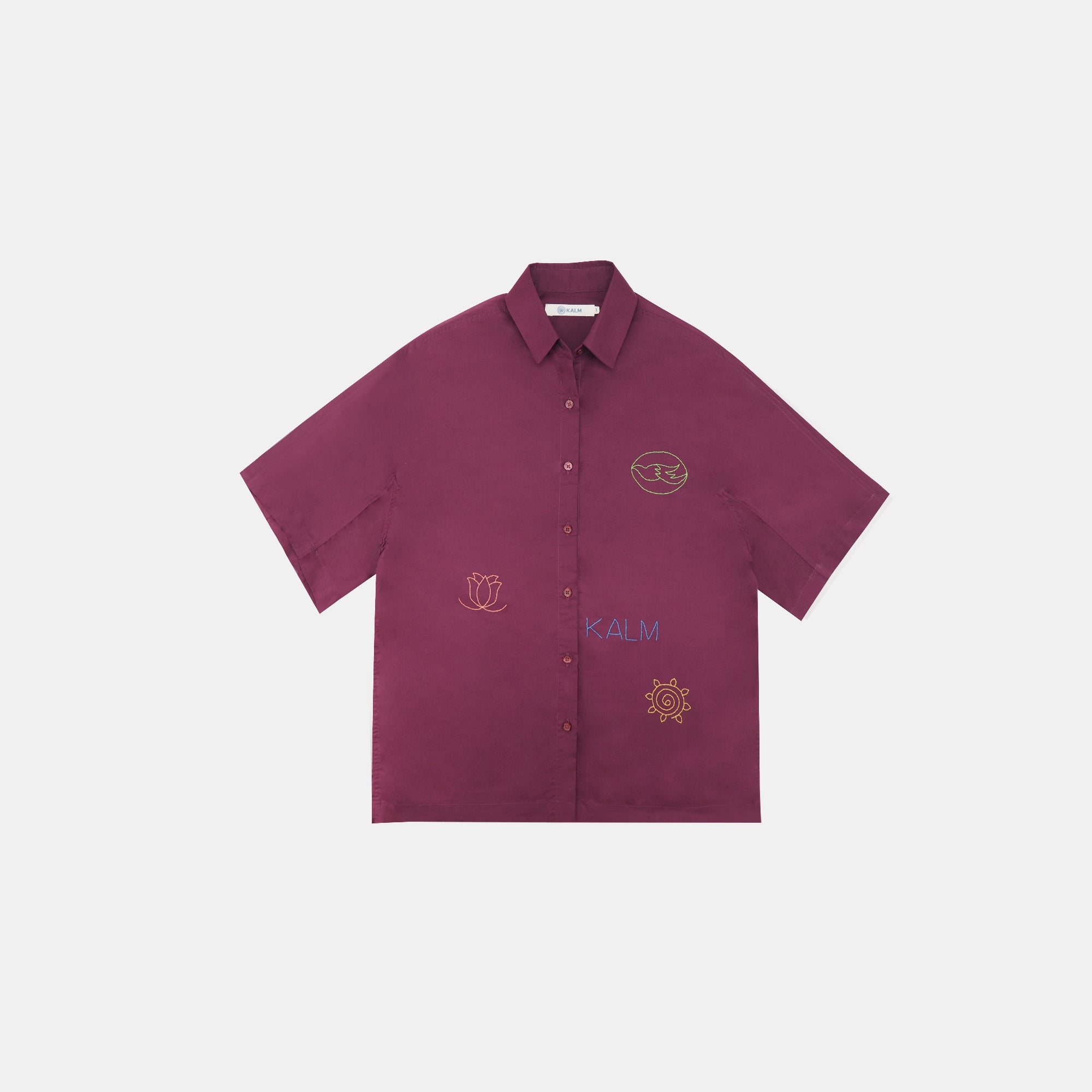 Batwing Buttoned Short Sleeves Shirt