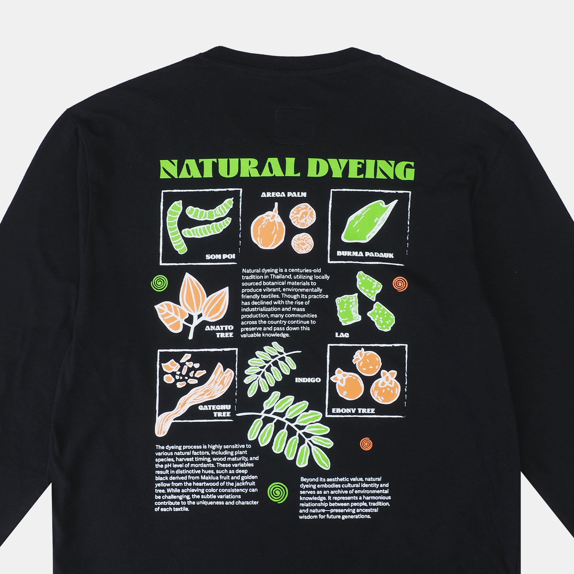 Kalm Long Sleeve Shirt with Natural Dyeing Pattern