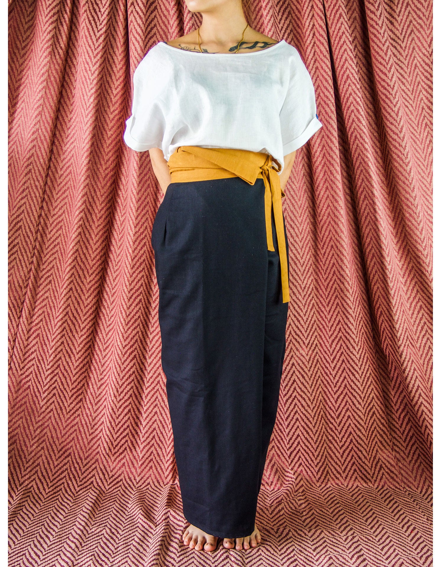 Two-tone Sarong Pants